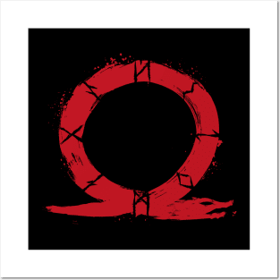 Red Omega Symbol Posters and Art